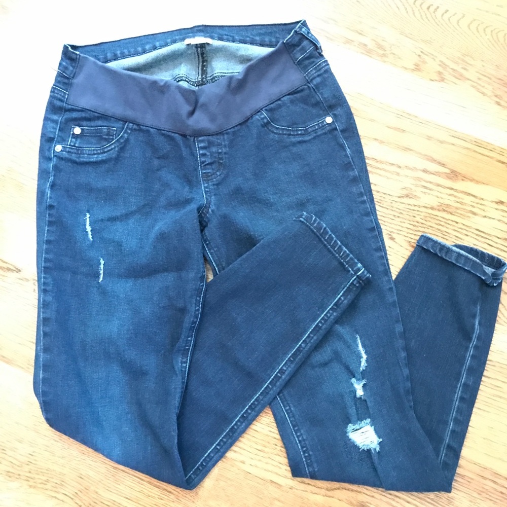 Indigo blue underbelly maternity jeans